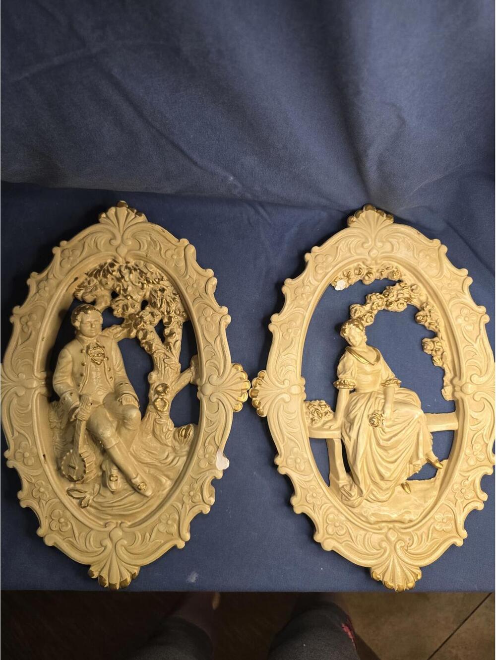 Pair Of Vintage 1958 Jayess United INC Chalk Plaques